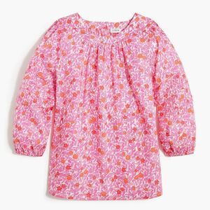 J. Crew Size XS Floral Printed Puff Sleeve Pintuck Top Style AZ099